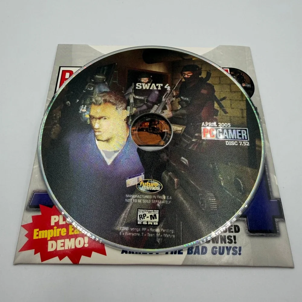 PC Gamer CD April 2005 Disc 7.52 SWAT 4 Empire Earth II Demo VTG PC Game CD-ROM